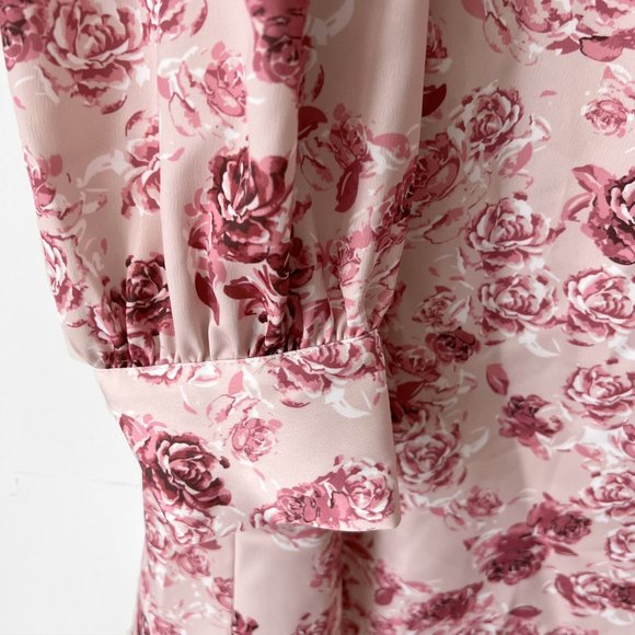 NEW! Puff Sleeve Satin Mini Fit and Flare Dress pink tone, Size EU 36 (US 4) - Picture 8 of 16